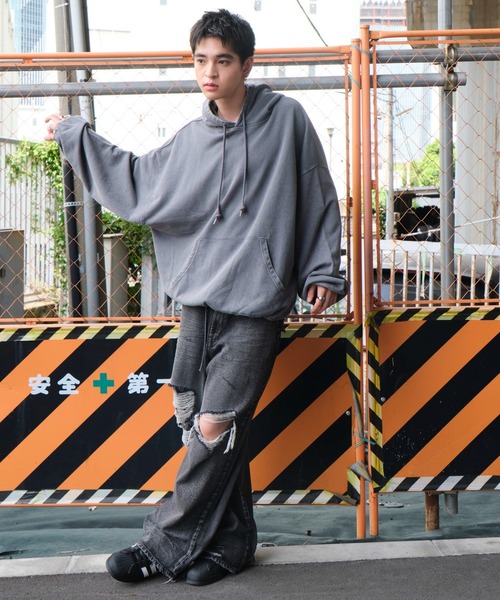 WEGO（ウィゴー）の「WEGO/アシッドウォッシュバルーンパーカー（パーカー・メンズ・ブルー系その他/ベージュ系その他/ブラック系その他/グレー系その他・LARGE/MEDIUM）」の22枚目の写真