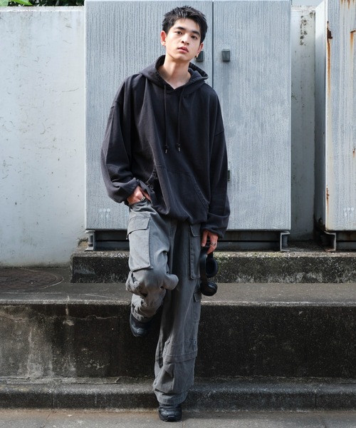 WEGO（ウィゴー）の「WEGO/アシッドウォッシュバルーンパーカー（パーカー・メンズ・ブルー系その他/ベージュ系その他/ブラック系その他/グレー系その他・LARGE/MEDIUM）」の15枚目の写真