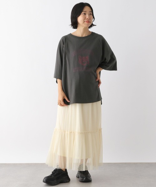 LEPSIM（レプシィム）の「【産前・産後対応】マタニティ／キャットプリントTシャツ　133321（マタニティウェア/グッズ・レディース・チャコールグレー/ブラウン・FREE）」の11枚目の写真