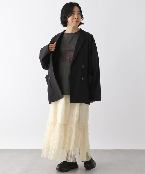 LEPSIM（レプシィム）の「【産前・産後対応】マタニティ／キャットプリントTシャツ　133321（マタニティウェア/グッズ・レディース・チャコールグレー/ブラウン・FREE）」の12枚目の写真