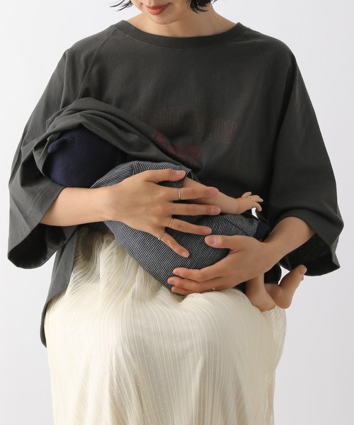 LEPSIM（レプシィム）の「【産前・産後対応】マタニティ／キャットプリントTシャツ　133321（マタニティウェア/グッズ・レディース・チャコールグレー/ブラウン・FREE）」の15枚目の写真