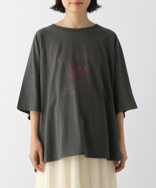 LEPSIM（レプシィム）の「【産前・産後対応】マタニティ／キャットプリントTシャツ　133321（マタニティウェア/グッズ・レディース・チャコールグレー/ブラウン・FREE）」の16枚目の写真