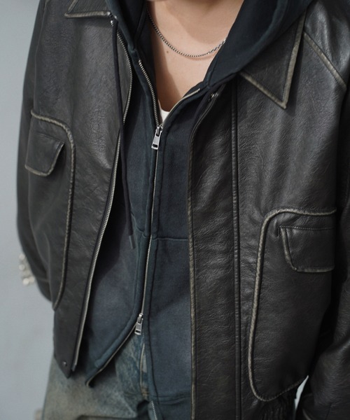 WYM LIDNM(ウィム バイ リドム)の「HEAVY OZ DOUBLE ZIP PARKA(パーカー・メンズ・ブラック系/グレー/アッシュブラウン/ブラック/グレー系/杢グレー・S/M/L)」の12枚目の写真