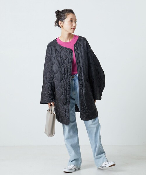 FREAK'S STORE（フリークスストア）の「限定展開　M65 キルトライナー（キルティングコート・ライナー）（ミリタリージャケット・レディース・オリーブ/ブラック/オフホワイト/ベージュ・ﾌﾘ-）」の18枚目の写真