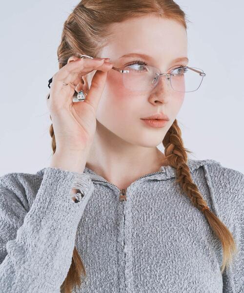 SMELLY(スメリー)の「リムレスダテメガネ(メガネ・レディース・シルバー/ゴールド・-)」の3枚目の写真