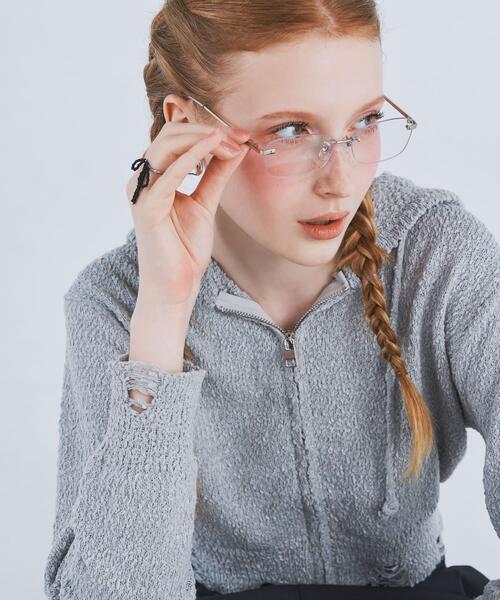 SMELLY(スメリー)の「リムレスダテメガネ(メガネ・レディース・シルバー/ゴールド・-)」の4枚目の写真