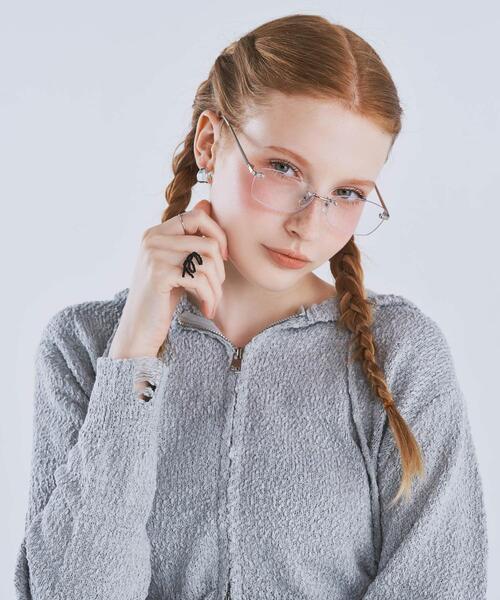 SMELLY(スメリー)の「リムレスダテメガネ(メガネ・レディース・シルバー/ゴールド・-)」の5枚目の写真