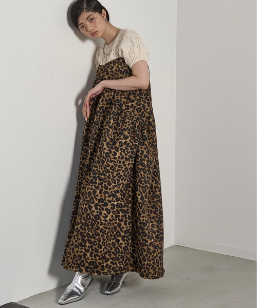 ManonTokyo 美品 ローズ柄ジャガードフレアワンピース ManonTokyo 美品 ローズ柄ジャガードフレアワンピース（Manon