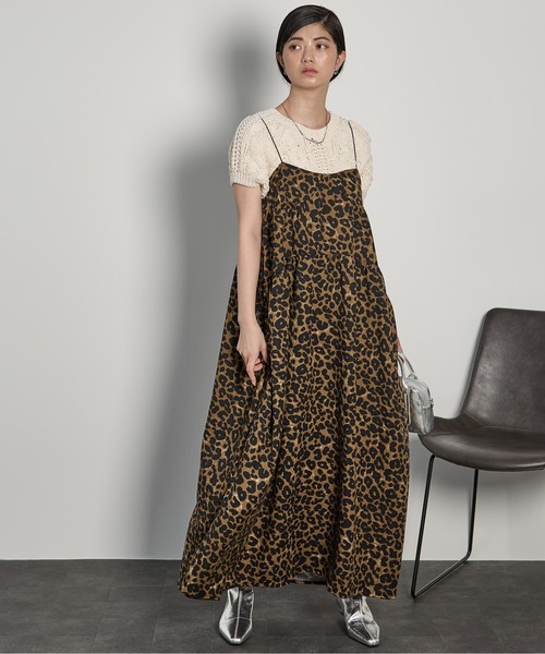 THE YOn（ザヨン）の「コルセットデザインジャガードフレアキャミワンピース（ワンピース・レディース・レオパード/ブラック・FREE）」の11枚目の写真