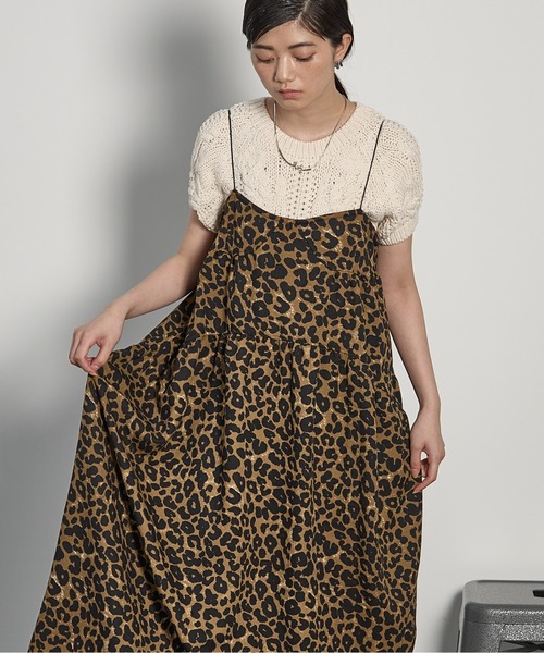 THE YOn（ザヨン）の「コルセットデザインジャガードフレアキャミワンピース（ワンピース・レディース・レオパード/ブラック・FREE）」の17枚目の写真