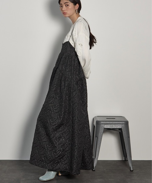 THE YOn（ザヨン）の「コルセットデザインジャガードフレアキャミワンピース（ワンピース・レディース・レオパード/ブラック・FREE）」の5枚目の写真