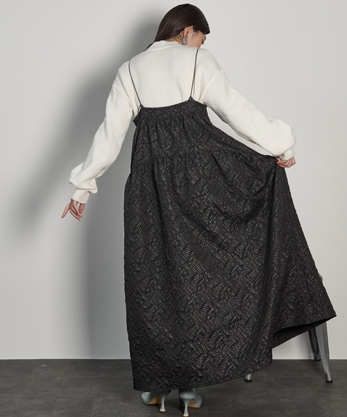 THE YOn（ザヨン）の「コルセットデザインジャガードフレアキャミ