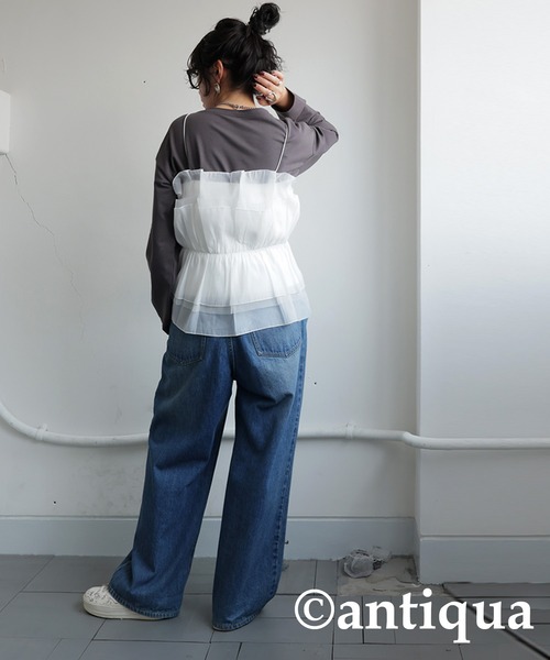 antiqua(アンティカ)の「ギャザービスチェ(ベスト・レディース・ホワイト/ブラック・ONESIZE)」の19枚目の写真