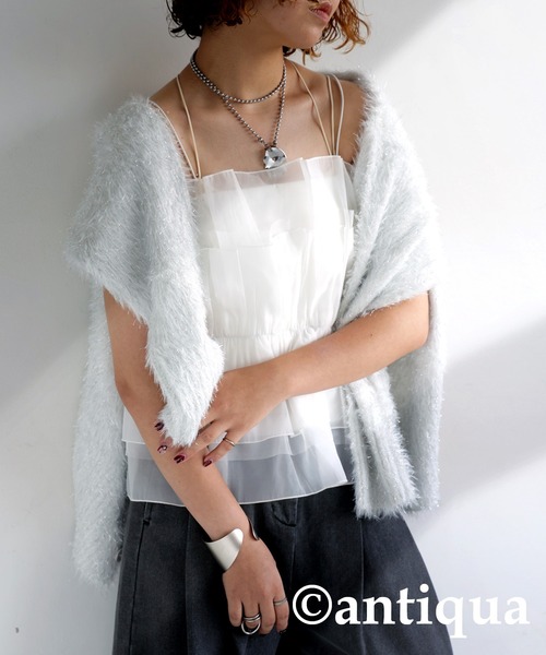 antiqua(アンティカ)の「ギャザービスチェ(ベスト・レディース・ホワイト/ブラック・ONESIZE)」の21枚目の写真