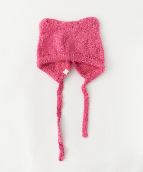 ROOPTOKYO（ループトウキョウ）の「ひも付き ネコ耳 ニット帽 ニットキャップ バラクラバ（ニットキャップ/ビーニー・レディース・ブラック/グレー/ホワイト/ピンク/ベージュ/パープル・FREE）」の19枚目の写真