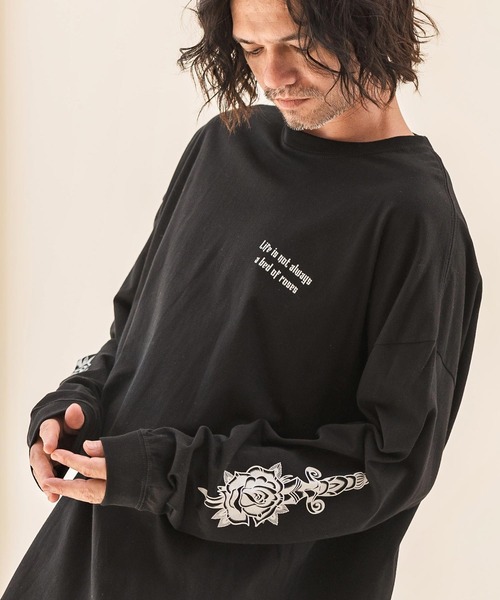 mlt4903-プリントロンT（ダガー＆ローズ）（Tシャツ/カットソー
