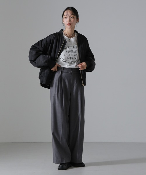 NANO universe（ナノユニバース）の「バックギャザーMA-1ブルゾン（ブルゾン・レディース・グリーン系その他4/ブラック/グレー系その他4・FREE）」の21枚目の写真