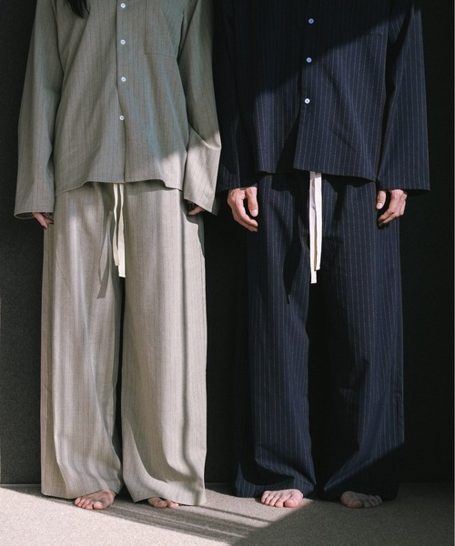 【セール】pinstripe pajama pants/ピンストライプパジャマパンツ［セットアップ対応］（スラックス）｜HONE（ホーン）