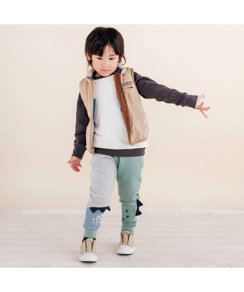 SLAP SLIP(スラップスリップ)の「立体ヒレ恐竜かくれんぼスウェットパンツ(80~120cm)(スウェットパンツ・キッズ・グレー/グリーン・90cm/100cm/120cm/110cm/80cm)」の22枚目の写真