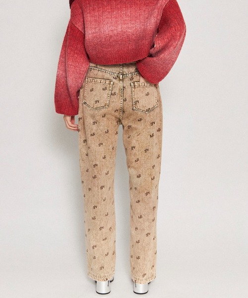 MAISON SPECIAL（メゾンスペシャル）の「Monogram Print Denim Pants/モノグラムプリントデニム【MAISON SPECIAL/メゾンスペシャル】（デニムパンツ・レディース・ブラック/ブルー/ブラウン・36/38）」の5枚目の写真