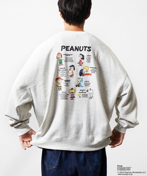 FREAK'S STORE(フリークスストア)の「限定展開 PEANUTS/ピーナッツ 別注 ビッグシルエット バックプリント クルーネックスウェット/ALL STAR(スウェット・メンズ・ネイビー/ピンク/チャコールグレー/グレー・MEDIUM/SMALL/LARGE)」の18枚目の写真