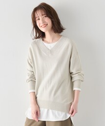 【手洗い可】イタリーヤーンウールカシミヤミックスVネックプルオーバー