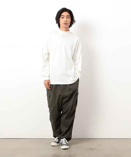 Purple&Yellow（パープルアンドイエロー）の「モックネック長袖Ｔシャツ（Tシャツ/カットソー・メンズ・ブラック/ホワイト・SMALL/MEDIUM/LARGE）」の3枚目の写真