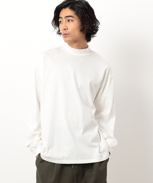 Purple&Yellow（パープルアンドイエロー）の「モックネック長袖Ｔシャツ（Tシャツ/カットソー・メンズ・ブラック/ホワイト・SMALL/MEDIUM/LARGE）」の4枚目の写真