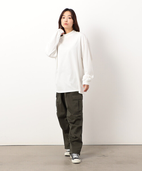 Purple&Yellow（パープルアンドイエロー）の「モックネック長袖Ｔシャツ（Tシャツ/カットソー・メンズ・ブラック/ホワイト・SMALL/MEDIUM/LARGE）」の5枚目の写真