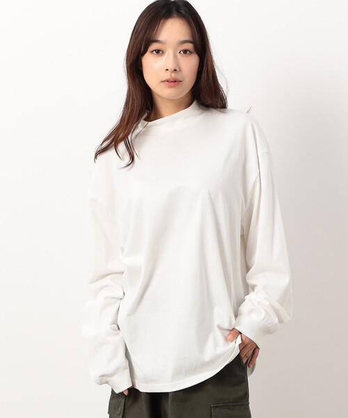 Purple&Yellow（パープルアンドイエロー）の「モックネック長袖Ｔシャツ（Tシャツ/カットソー・メンズ・ブラック/ホワイト・SMALL/MEDIUM/LARGE）」の6枚目の写真