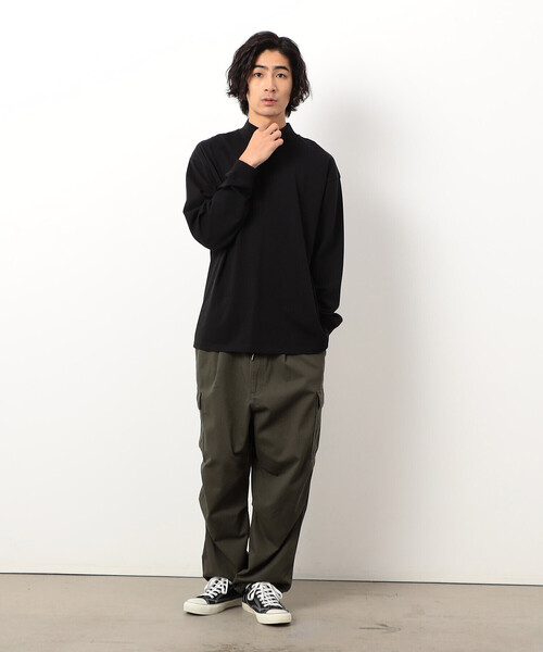 Purple&Yellow（パープルアンドイエロー）の「モックネック長袖Ｔシャツ（Tシャツ/カットソー・メンズ・ブラック/ホワイト・SMALL/MEDIUM/LARGE）」の7枚目の写真