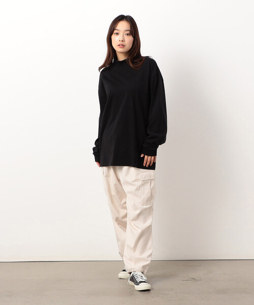 Purple&Yellow（パープルアンドイエロー）の「モックネック長袖Ｔシャツ（Tシャツ/カットソー・メンズ・ブラック/ホワイト・SMALL/MEDIUM/LARGE）」の9枚目の写真