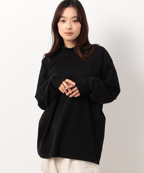 Purple&Yellow（パープルアンドイエロー）の「モックネック長袖Ｔシャツ（Tシャツ/カットソー・メンズ・ブラック/ホワイト・SMALL/MEDIUM/LARGE）」の11枚目の写真