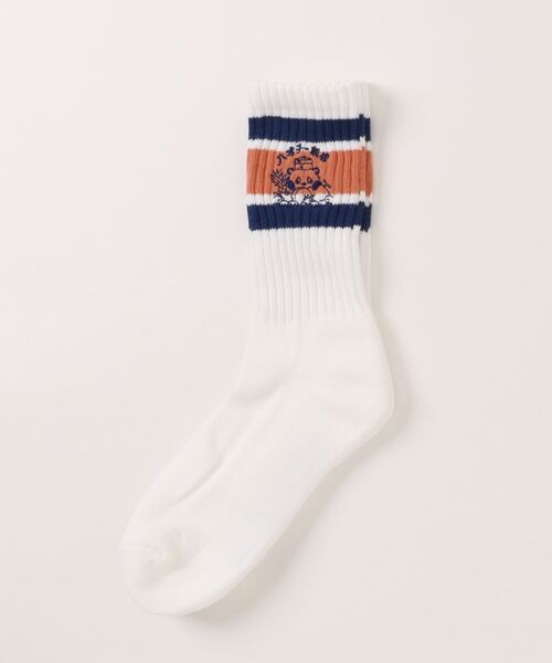 FRUIT OF THE LOOM(フルーツオブザルーム)の「ハオチー飯店パンダ socks / OB1コラボ / シンプルリブソックス / 刺繍(ソックス/靴下・レディース・レッド/オレンジ/ブルー・23cm~25cm)」の3枚目の写真
