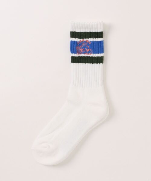 FRUIT OF THE LOOM(フルーツオブザルーム)の「ハオチー飯店パンダ socks / OB1コラボ / シンプルリブソックス / 刺繍(ソックス/靴下・レディース・レッド/オレンジ/ブルー・23cm~25cm)」の2枚目の写真