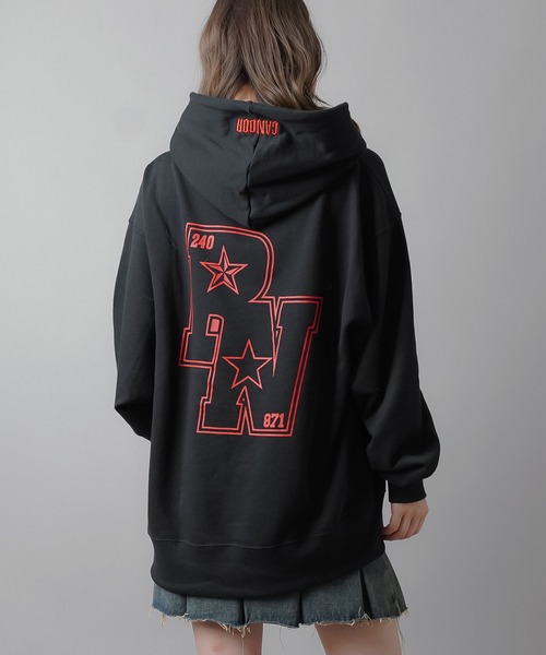 SPINNS（スピンズ）の「RN STARロゴプルオーバーパーカー（パーカー・レディース・ブラック/オフホワイト/オートミール/ピンク/パープル・ONESIZE）」の9枚目の写真