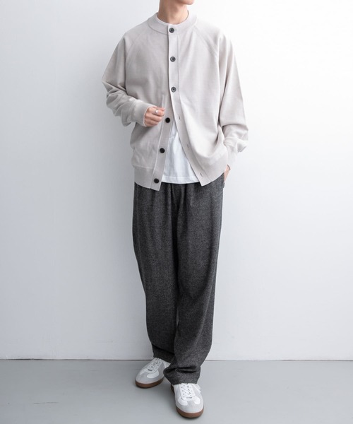 FORK&SPOON(フォークアンドスプーン)の「FORK&SPOON ウーステッドヤーンクルーネックカーディガン(カーディガン/ボレロ・メンズ・オレンジ系その他/ブラック/ライトグレー・4/5)」の8枚目の写真