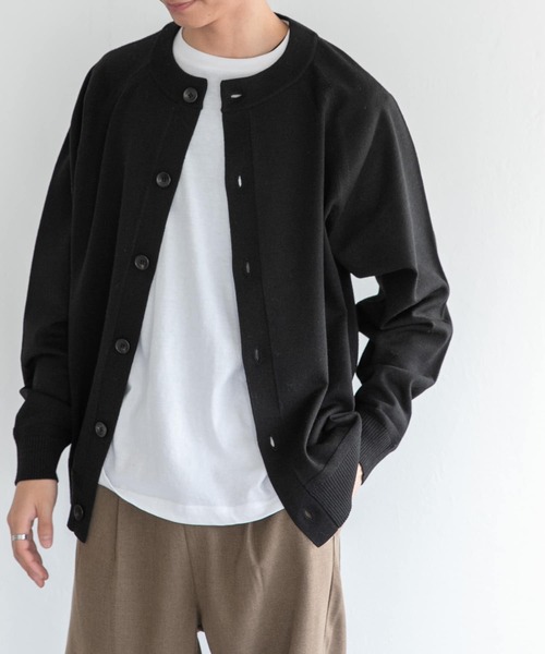 FORK&SPOON(フォークアンドスプーン)の「FORK&SPOON ウーステッドヤーンクルーネックカーディガン(カーディガン/ボレロ・メンズ・オレンジ系その他/ブラック/ライトグレー・4/5)」の10枚目の写真