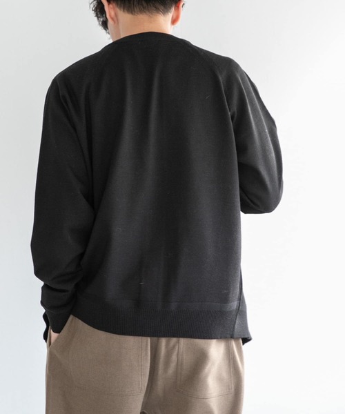 FORK&SPOON(フォークアンドスプーン)の「FORK&SPOON ウーステッドヤーンクルーネックカーディガン(カーディガン/ボレロ・メンズ・オレンジ系その他/ブラック/ライトグレー・4/5)」の12枚目の写真