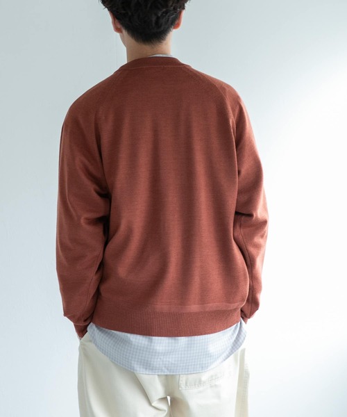 FORK&SPOON(フォークアンドスプーン)の「FORK&SPOON ウーステッドヤーンクルーネックカーディガン(カーディガン/ボレロ・メンズ・オレンジ系その他/ブラック/ライトグレー・4/5)」の16枚目の写真