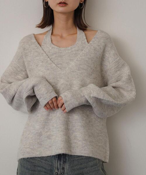 MORABITO SPELL アテナアンサンブルセーター セール】ホルターネックアンサンブルセーター（ニット/セーター