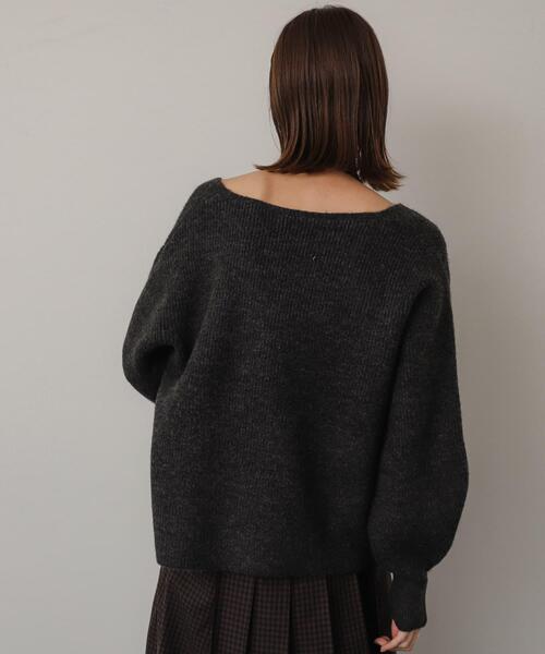 SENSE OF PLACE by URBAN RESEARCH(センスオブプレイスバイアーバンリサーチ)の「ホルターネックアンサンブルセーター(ニット/セーター・レディース・チャコールグレー/パープル/ライトグレー・ONE)」の6枚目の写真