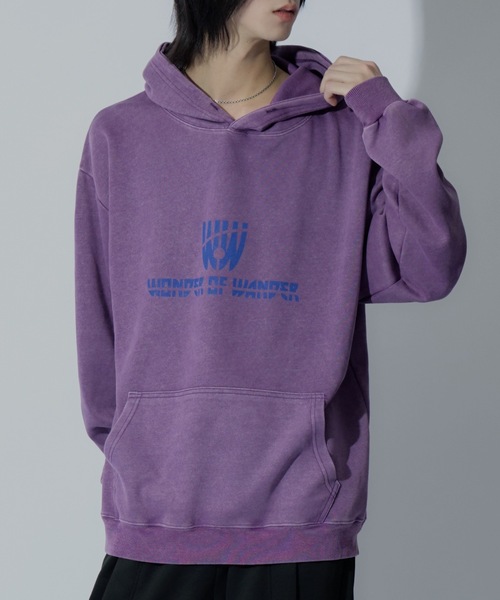 WONDER OF WANDER(ワンダーオブワンダー)の「Front Logo Light Hoodie(パーカー・メンズ・パープル/ブラック/グレー・L/M/XL)」の19枚目の写真