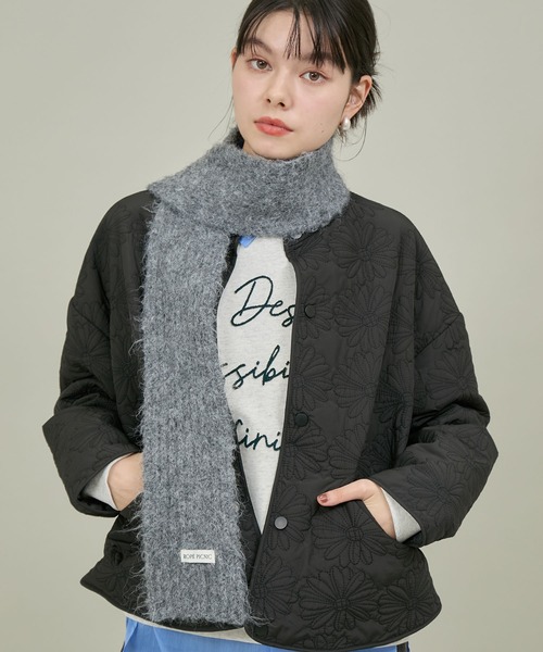 ROPE' PICNIC(ロペピクニック)の「スリムリブニットマフラー(マフラー・レディース・ブルー/グレー/キナリ・FREE)」の3枚目の写真