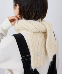 リブニット」に該当するマフラー（ホワイト/白色系）ファッション通販