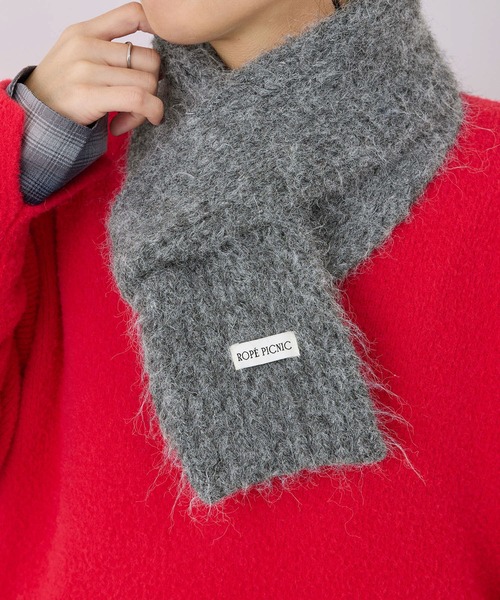 ROPE' PICNIC(ロペピクニック)の「スリムリブニットマフラー(マフラー・レディース・ブルー/グレー/キナリ・FREE)」の4枚目の写真