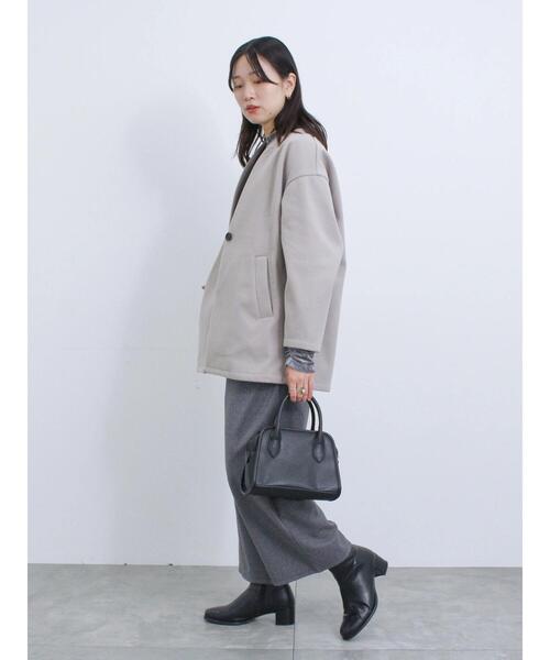 Samansa Mos2 blue(サマンサモスモスブルー)の「カットジャカードオールインワン(サロペット/オーバーオール・レディース・カーキ/ブラック/チャコールグレー・F)」の6枚目の写真