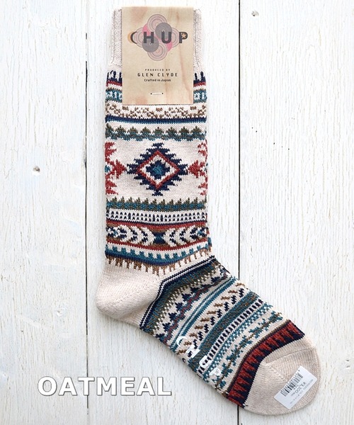 CHUP（チュプ）の「CHUP(チュプ) "RED ROCK(レッドロック)" ソックス　2024-25年秋冬☆数量限定生産（ソックス/靴下・レディース・オートミール/ピンクベージュ/ネイビー/グレー・MEDIUM/SMALL）」の2枚目の写真