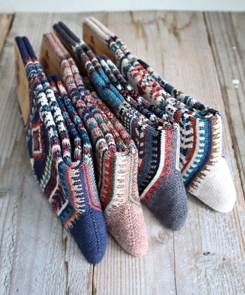 CHUP（チュプ）の「CHUP(チュプ) "RED ROCK(レッドロック)" ソックス　2024-25年秋冬☆数量限定生産（ソックス/靴下・レディース・オートミール/ピンクベージュ/ネイビー/グレー・MEDIUM/SMALL）」の7枚目の写真