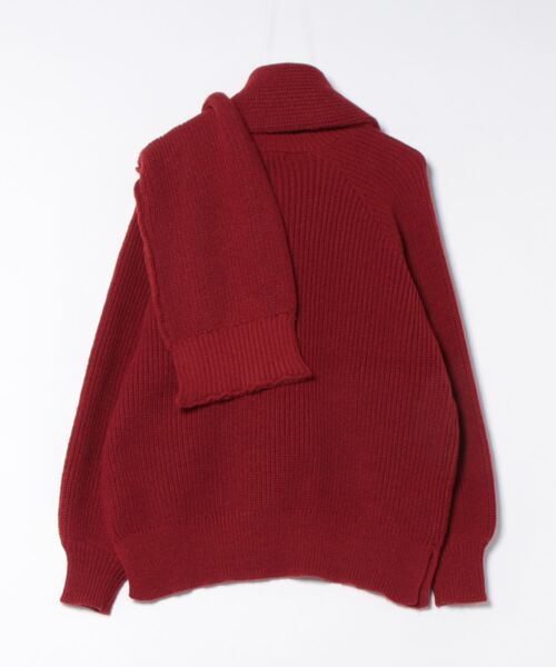 archives（アルシーヴ）の「【Ltd.】STOLE KNIT（ニット/セーター・レディース・レッド/ネイビー・MEDIUM）」の3枚目の写真